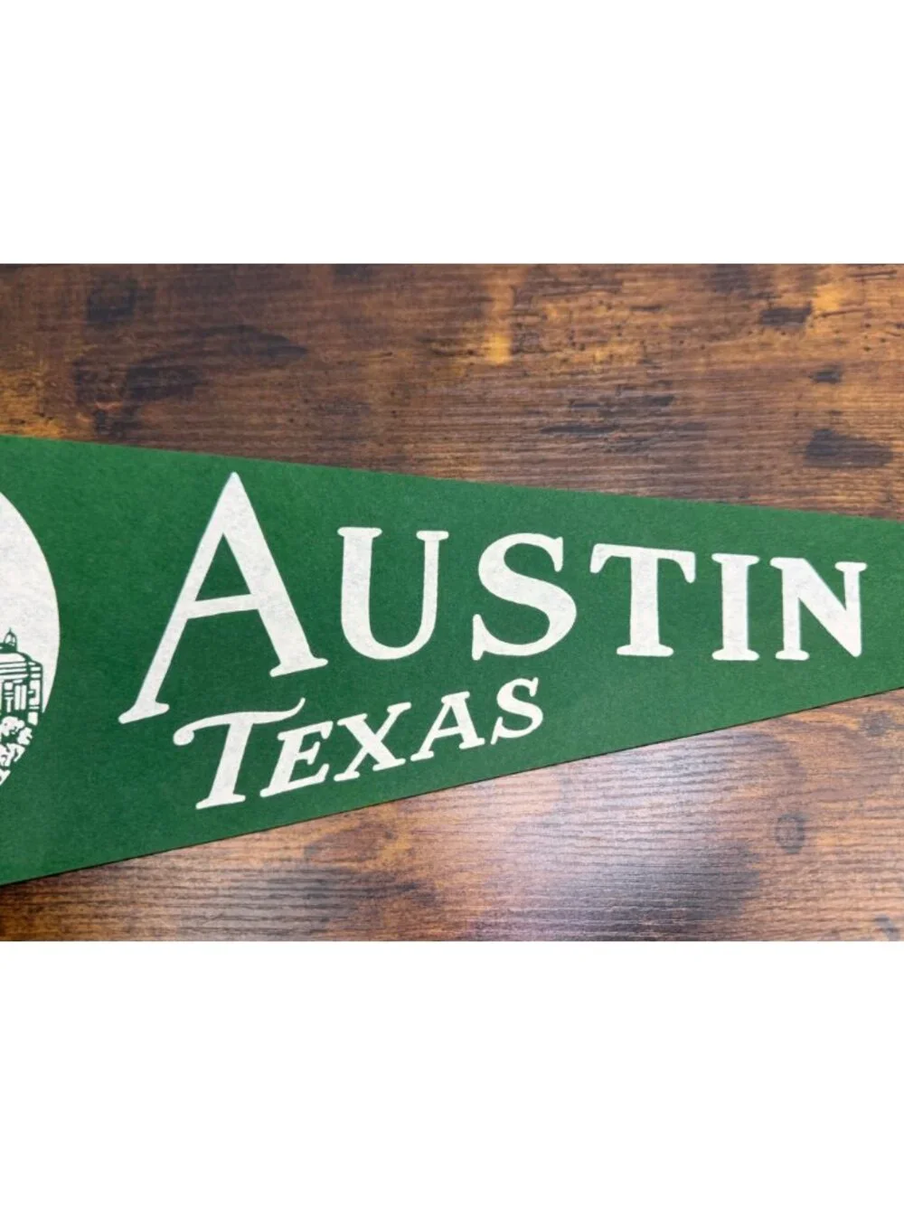 Vintage Austin Texas Felt Pennant With Texas State Capitol Design 27.5 inches